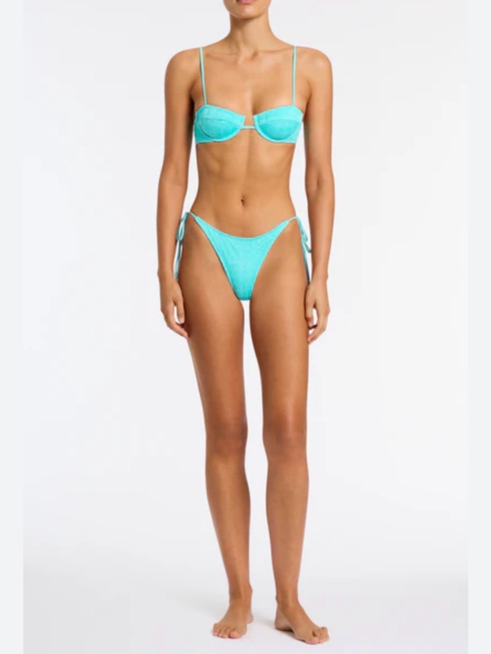 Triangl Mala JAVE BLUE CROCHET BALCONETTE BIKINI SET